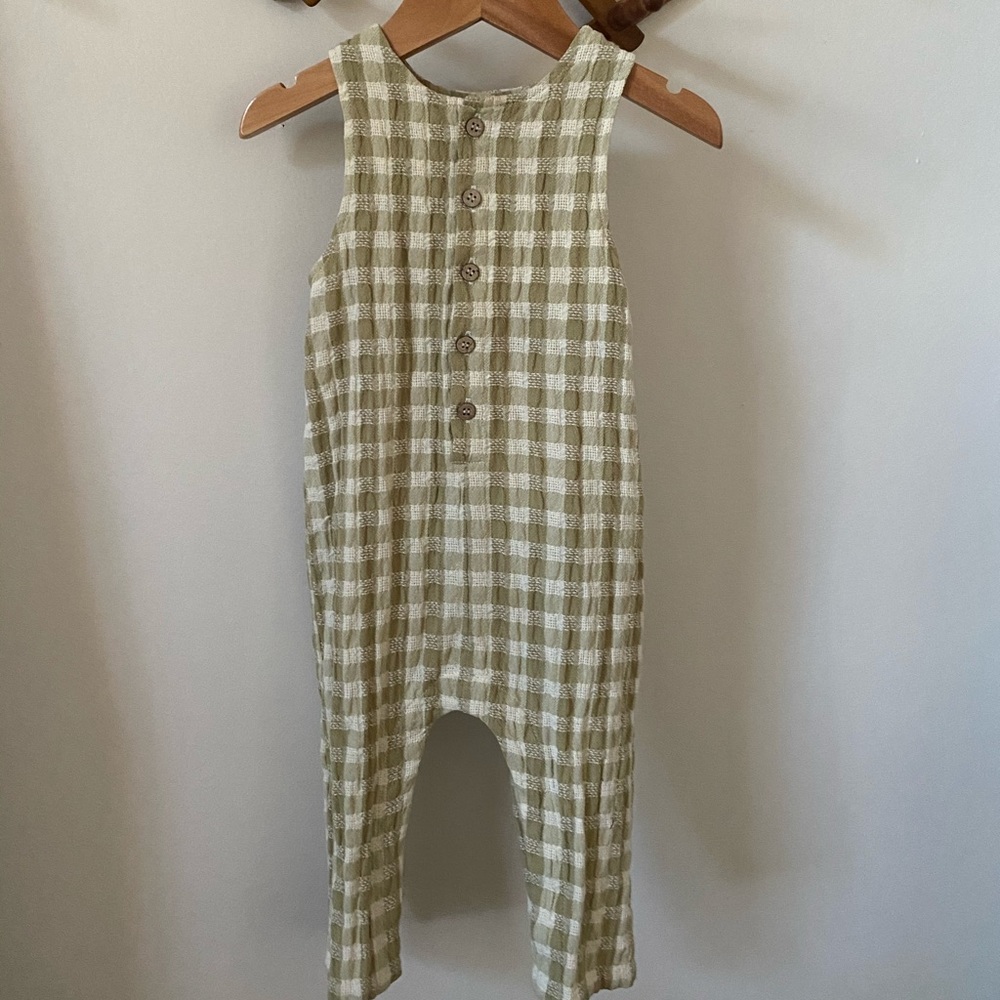 Rylee + Cru Green Gingham Jumper